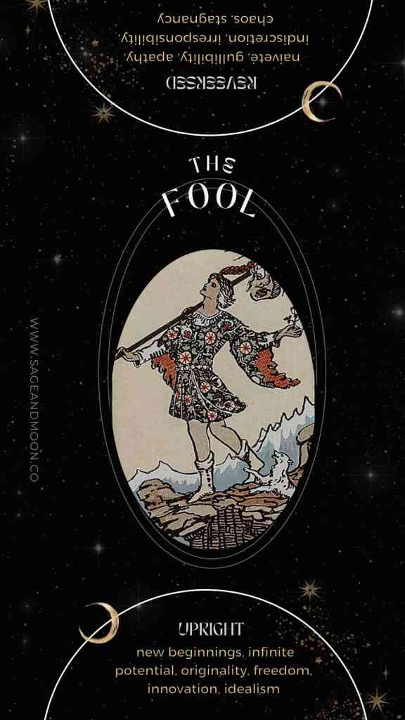 the fool tarot card upright and reversed
