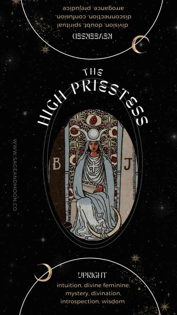 the high priestess upright and reversed keywords
