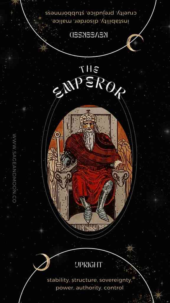 the emperor tarot card upright and reversed keywords