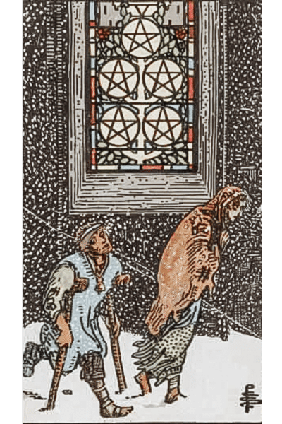 Five of Pentacles tarot card